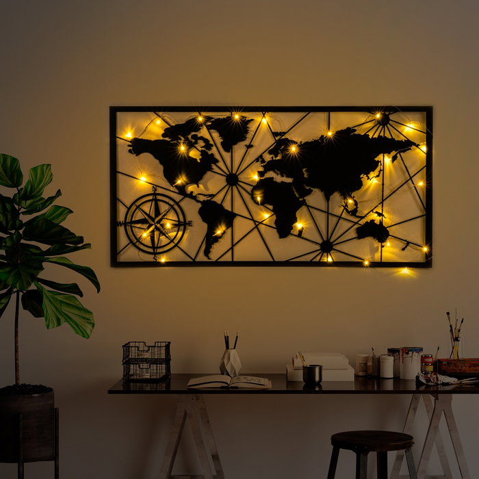 Wallity World Map Led 452 Negro Wallity World Map Led 452 Negro